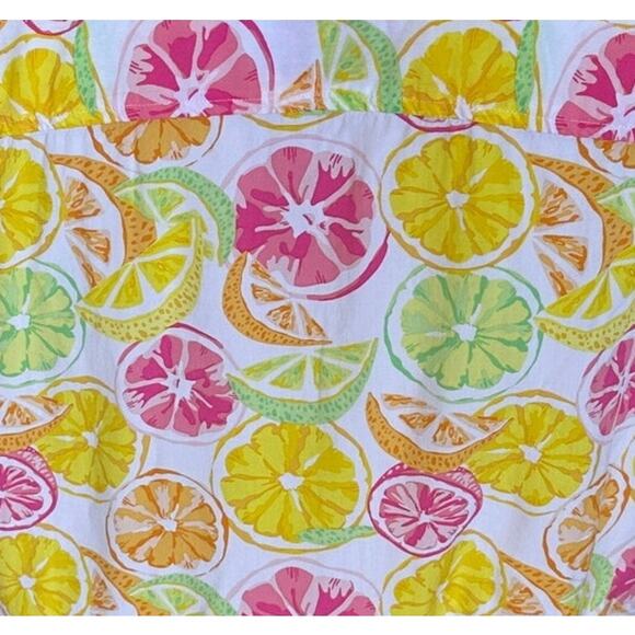 Lemon Citrus Print Button Down Crop Top One Size Boxy Shirt Retro 80s Unique - Picture 5 of 6